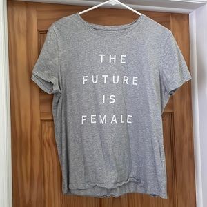 For The Republic Women’s Future is Female Graphic Gray Tee Size Large